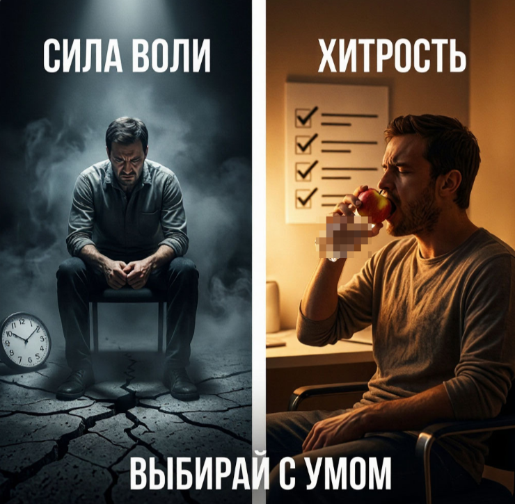 Друзья, продолжаем разговор, сегодня мы разберем три главные ошибки, которые совершают «волевые» люди, когда пытаются бросить курить. И главное — что работает вместо этого. Потому что сила воли — не мышца, которую можно бесконечно качать. Она скорее похожа на бензин, его хватает на определённое расстояние, а потом — пусто. И если не подготовить обходные пути, срыв неизбежен.
Давайте разберёмся, какие три ошибки превращают гордость за свою волю в самую быструю дорогу к сигарете.