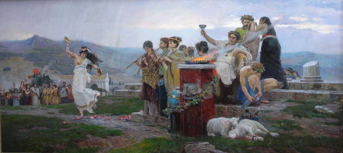 Дионис и его свита.  Сергей Трошин. Историческая живопись.