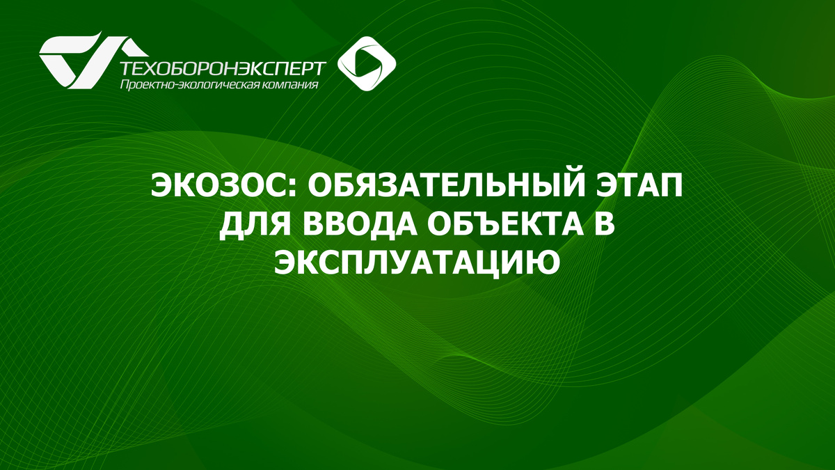 ЭКОЗОС: обязательный этап для ввода объекта в эксплуатацию.