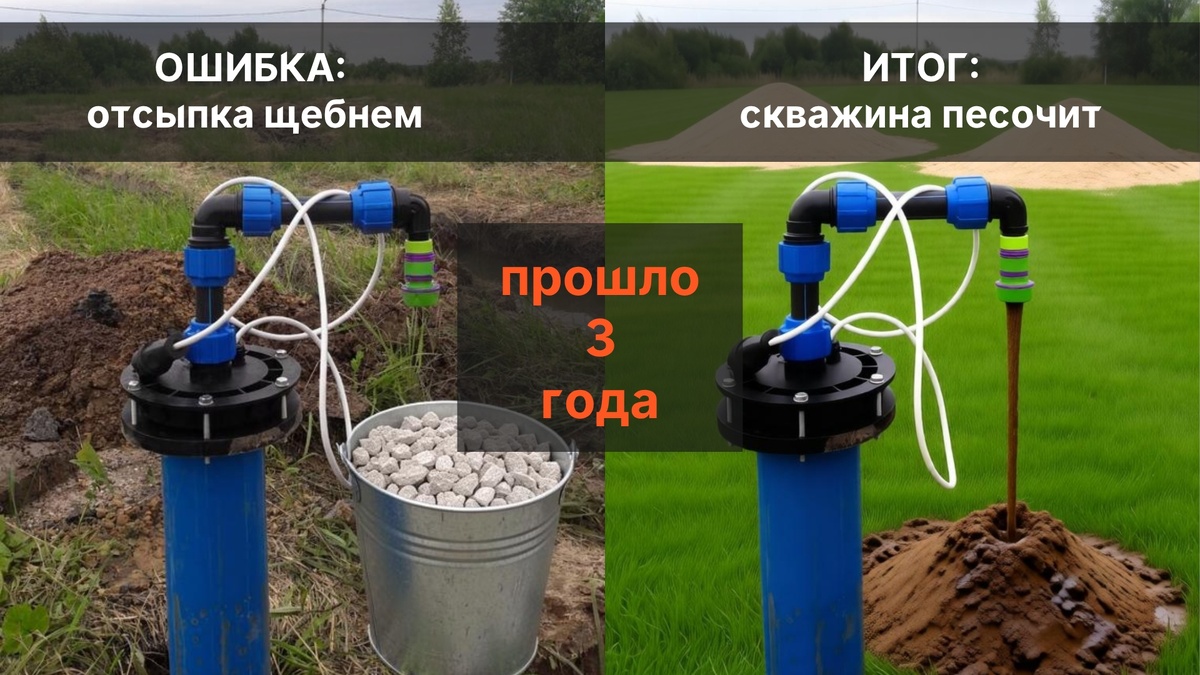 Буровики сделали гравийную пробку скважины из известнякового щебня? Жди сюрприз через 2 - 3 года!