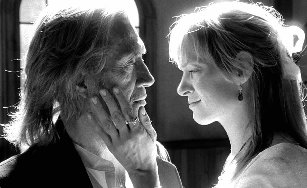 A Band Apart, Miramax Films📷Дэвид Кэрредин и Ума Турман. Кадр из фильма «Убить Билла 2» (2004)