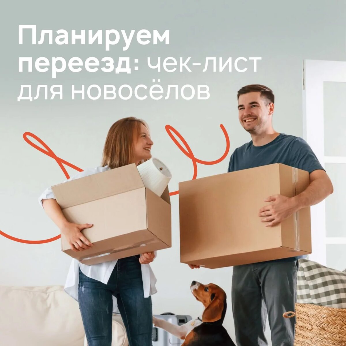 Переезд начинается с коробок и улыбок. И это лучший старт.