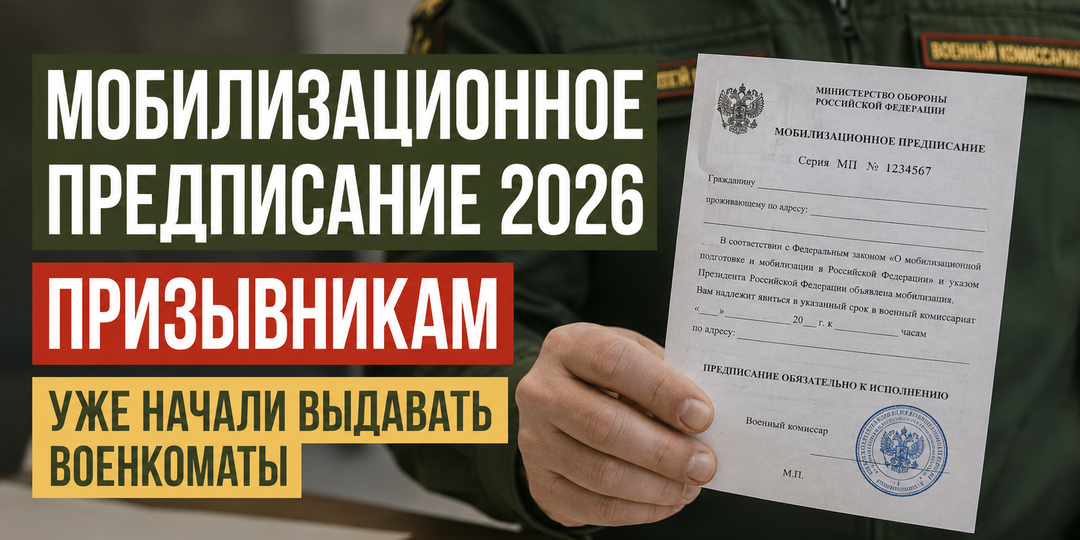 Мобилизационное предписание 2026 призывникам уже начали выдавать военкоматы
