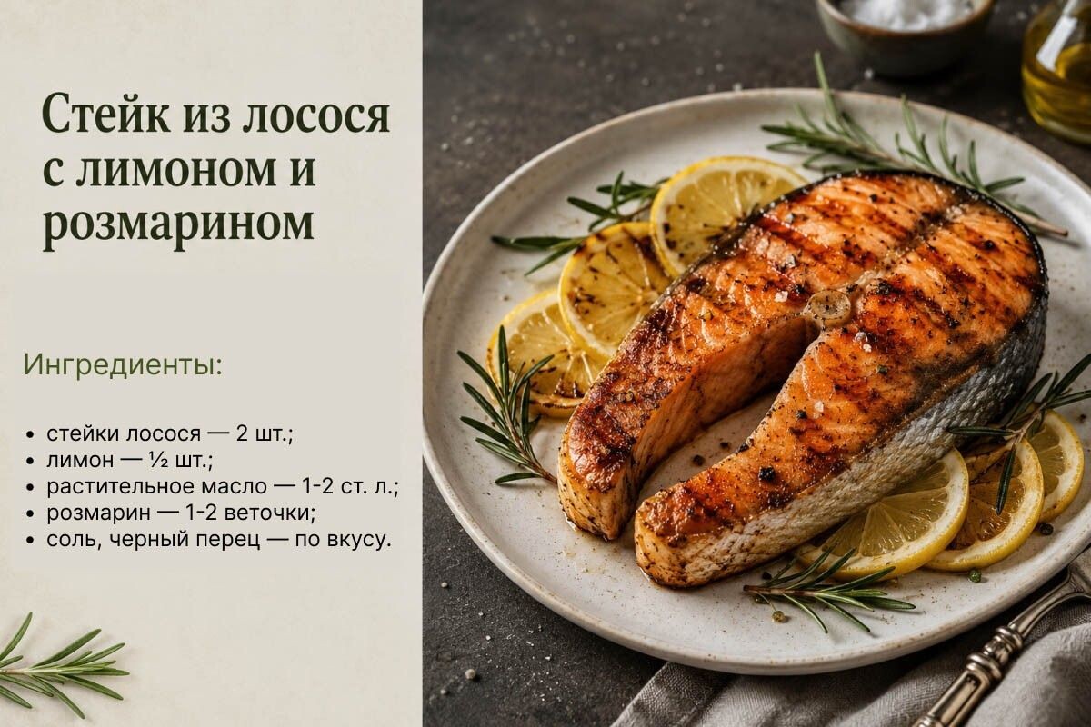 Подавайте с долькой лимона, зеленью и овощами гриль. Источник: нейросеть📷
