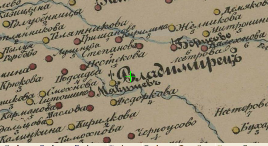 Карта 1838 года Псковской губернии