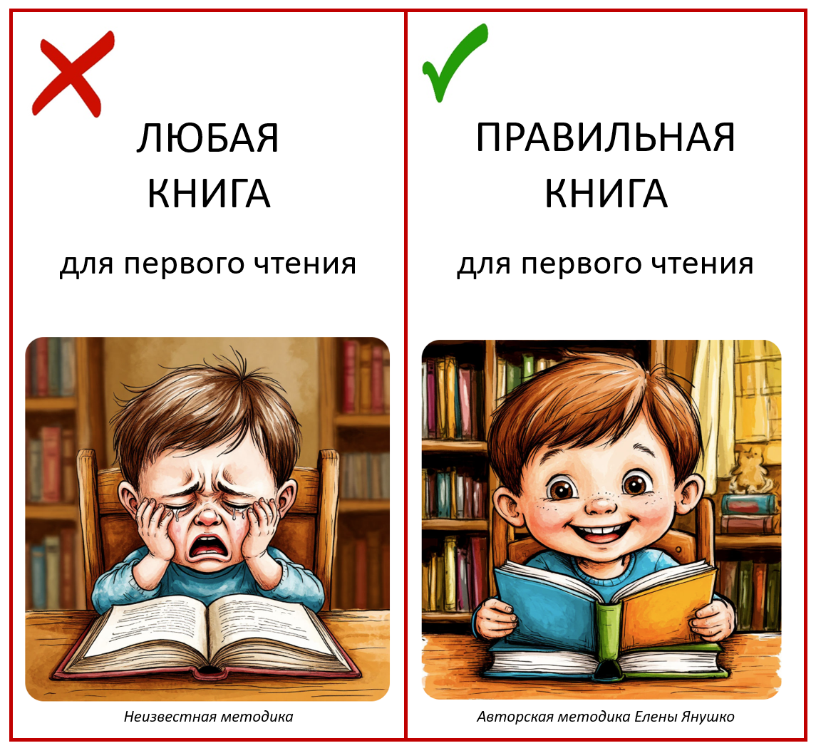 Для развития навыка чтения в дошкольном возрасте нужны правильные книги!
