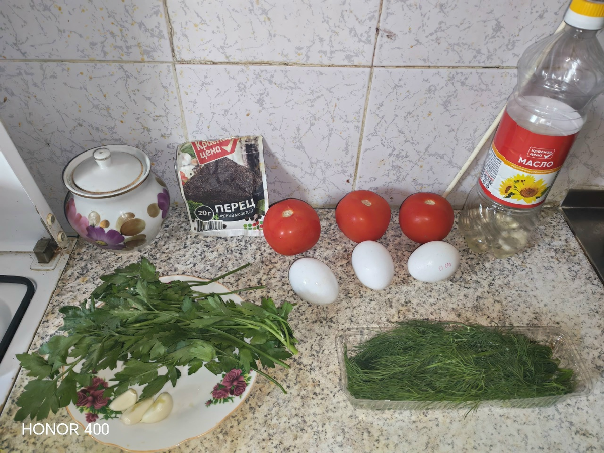 Продукты, необходимые для приготовления супа. Фотография автора