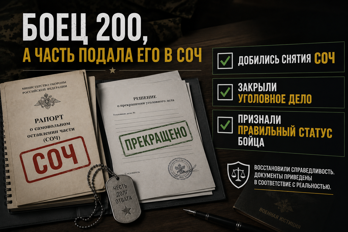 СВО. Самовольное оставление части. Безвести пропавший. Статус умерший. Прекращение уголовного дела
