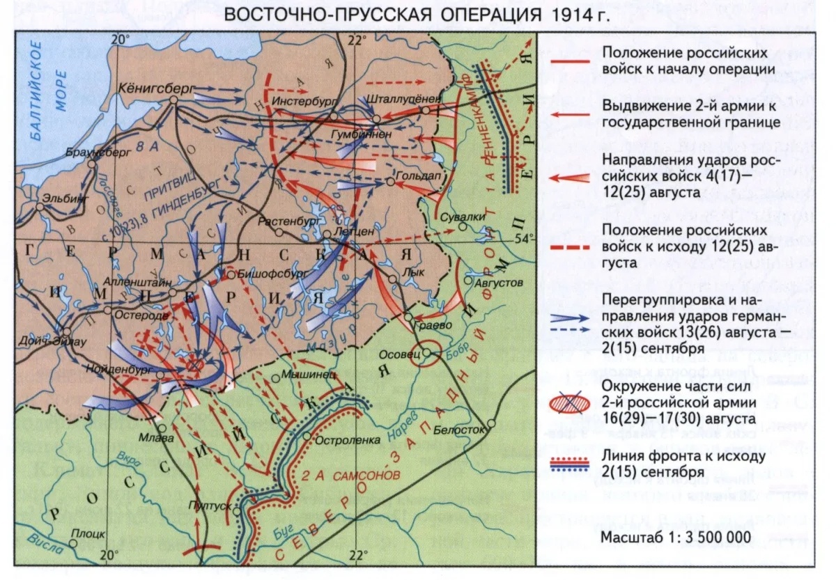 План Восточно-Прусской операции 1914