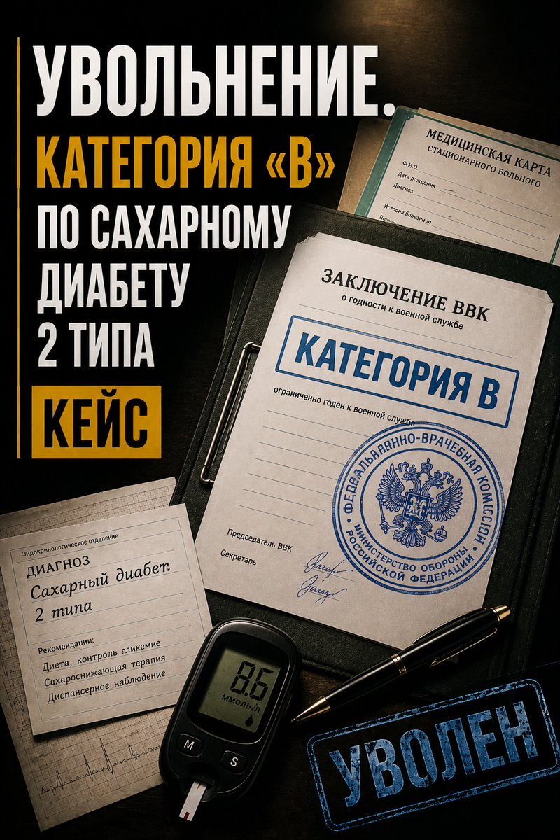СВО. Увольнение со службы. Категория годности. ВВК. Диабет. В синяя печать. 565 постановление