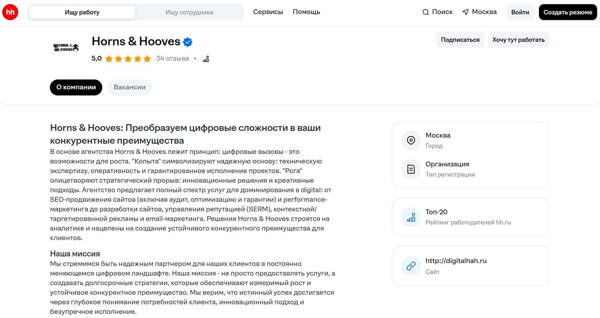 Кабинет работодателя