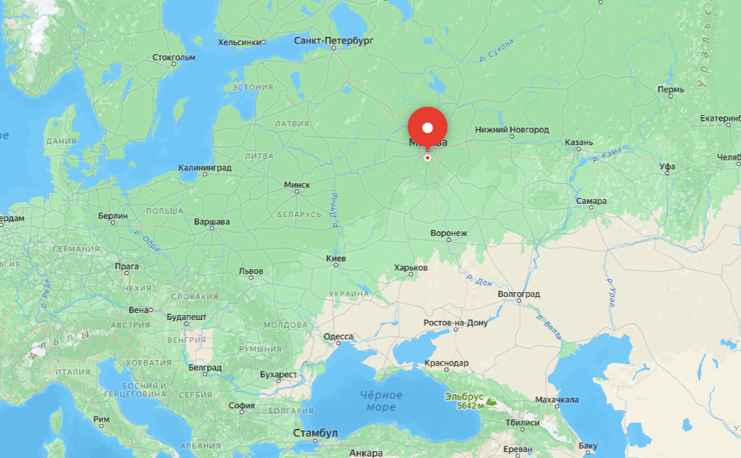 Место битвы при Молодях на карте современного мира. Как и будет позже сказано - под Москвой. Кстати, кто не в курсе - полуостров сверху над надписью "Черное море" называется крым. Он и близкие к нему районы являлись территорией крымского ханства.