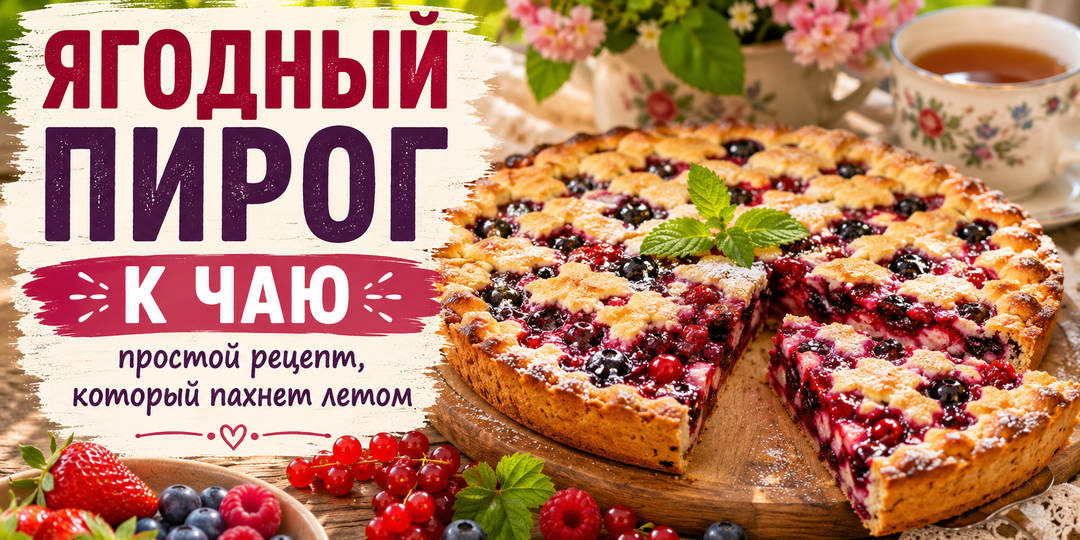 Ягодный пирог к чаю: простой рецепт, который пахнет летом