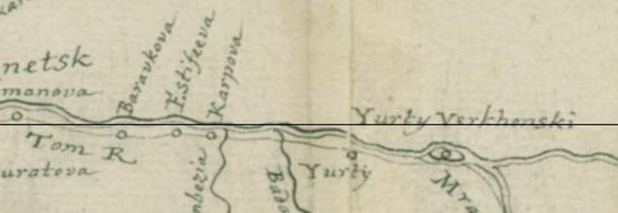 Фрагмент карты, 1724 г.