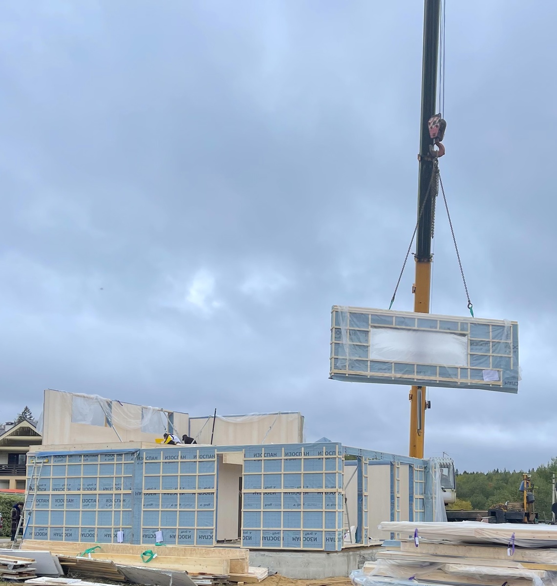 Монтаж дома Барн 168 по Prefab технологии