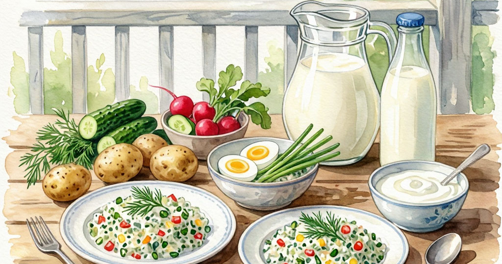 Окрошка, из-за которой спорят за столом: на квасе, кефире и не только