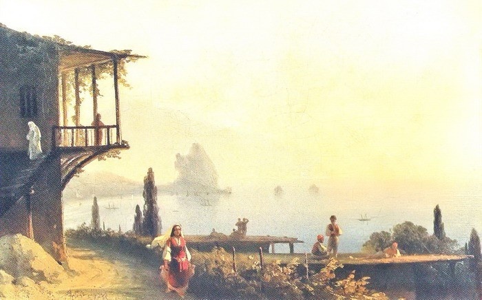 Иван Айвазовский. Гурзуф. Дом с террасой. 1843 г.