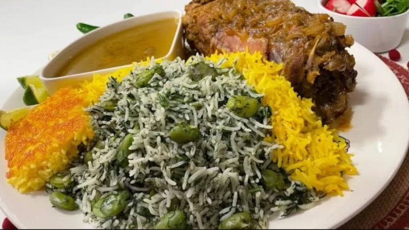 Фасоль и рис с мясом
