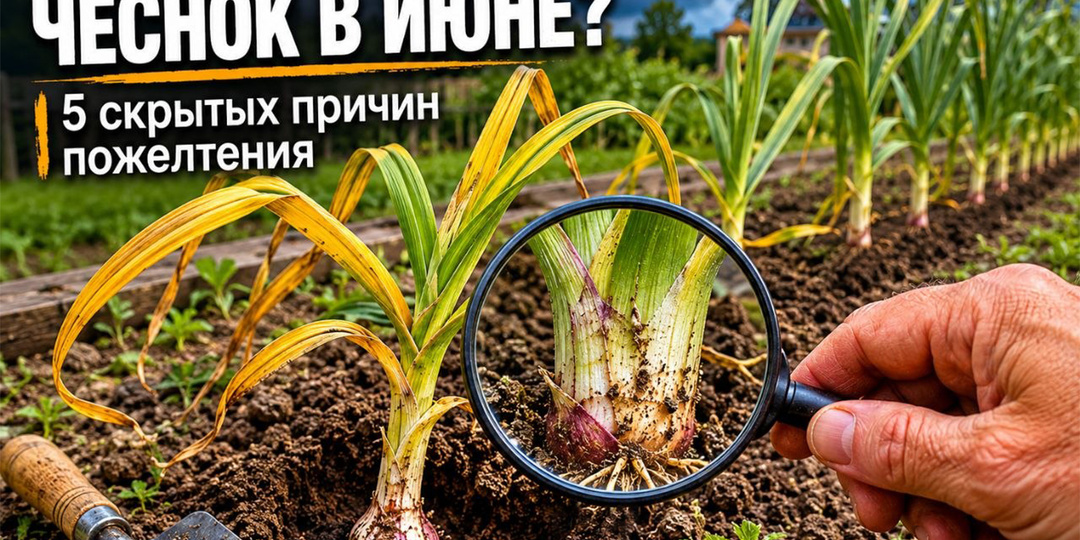 Чеснок желтеет в июне не просто так: причина может скрываться совсем не в подкормках
