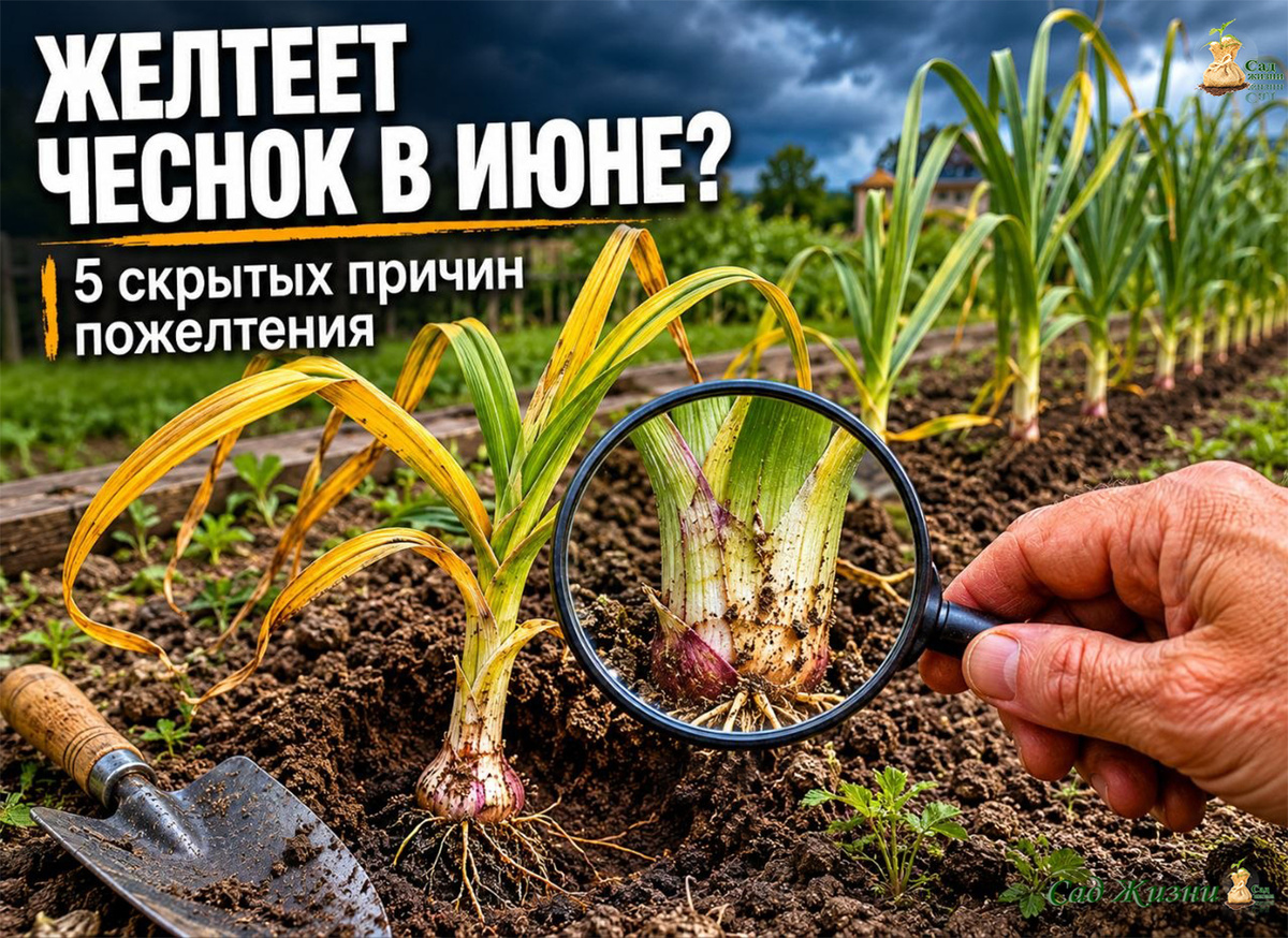 Чеснок желтеет в июне не просто так