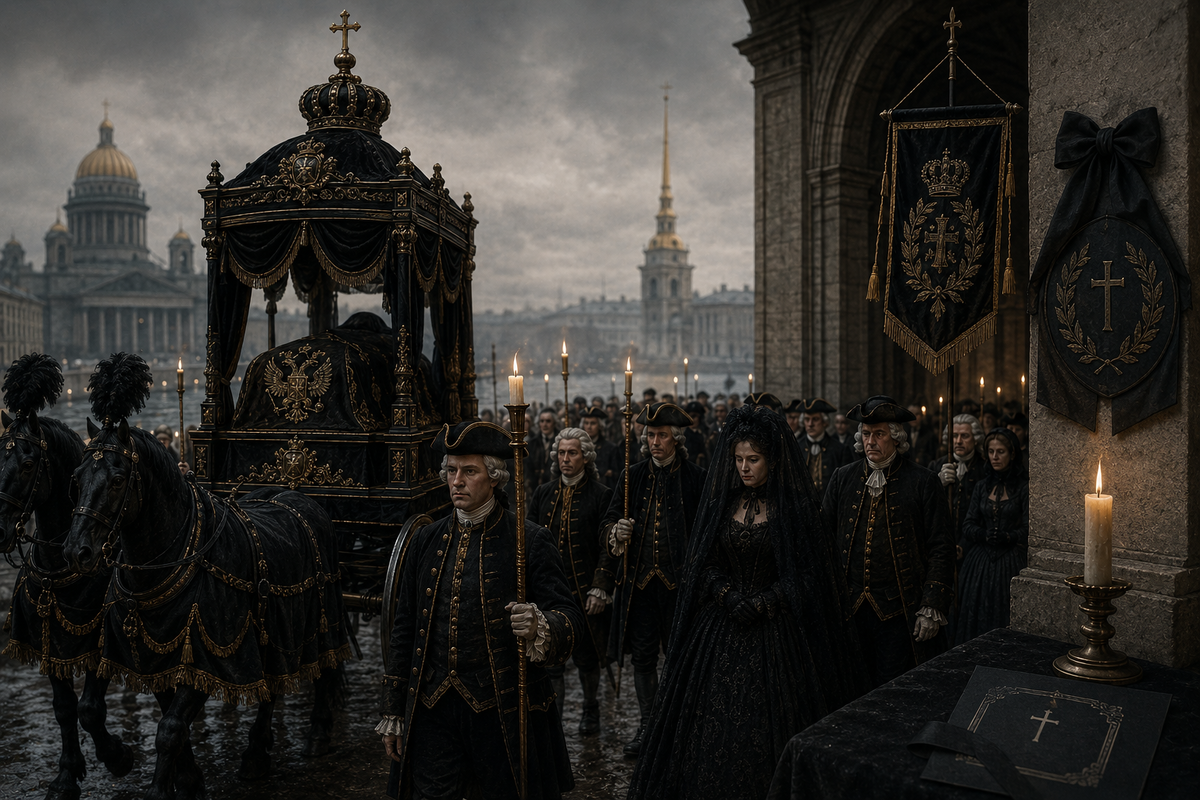 Похороны русской аристократии XVIII века превратились в сложный церемониал, где траур, статус и государственный порядок были неразделимы