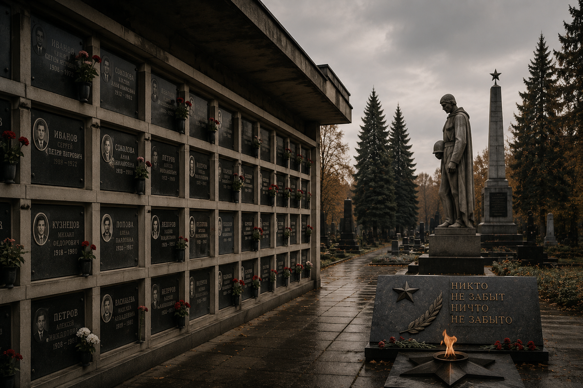 Колумбарии, братские захоронения и военные мемориалы стали важной частью советской культуры памяти, в которой личная судьба часто переплеталась с историей всей страны