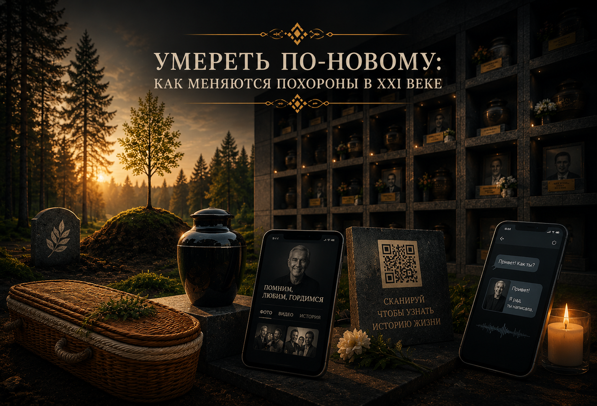 Современные похороны всё чаще сочетают традиционные ритуалы с цифровыми технологиями