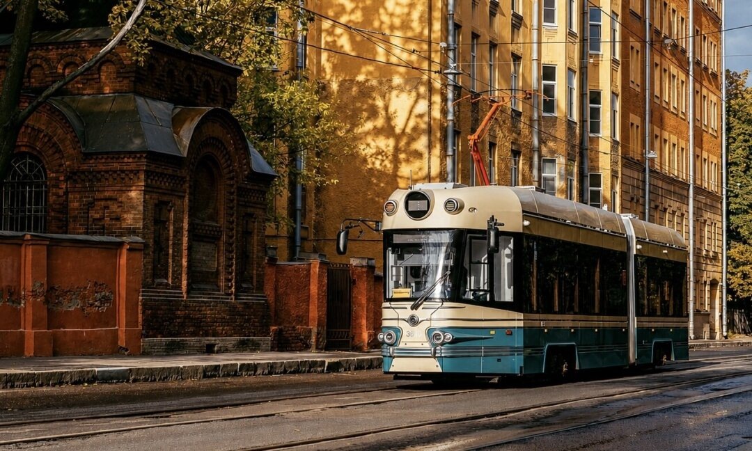    Ретротрамваи «Довлатов» и «Достоевский» курсируют в историческом центре Петербурга. Оба оборудованы интерактивными окнами-экранами, которые знакомят пассажиров с городскими достопримечательностями  Фото: Фото: пресс-служба Комитета по транспорту
