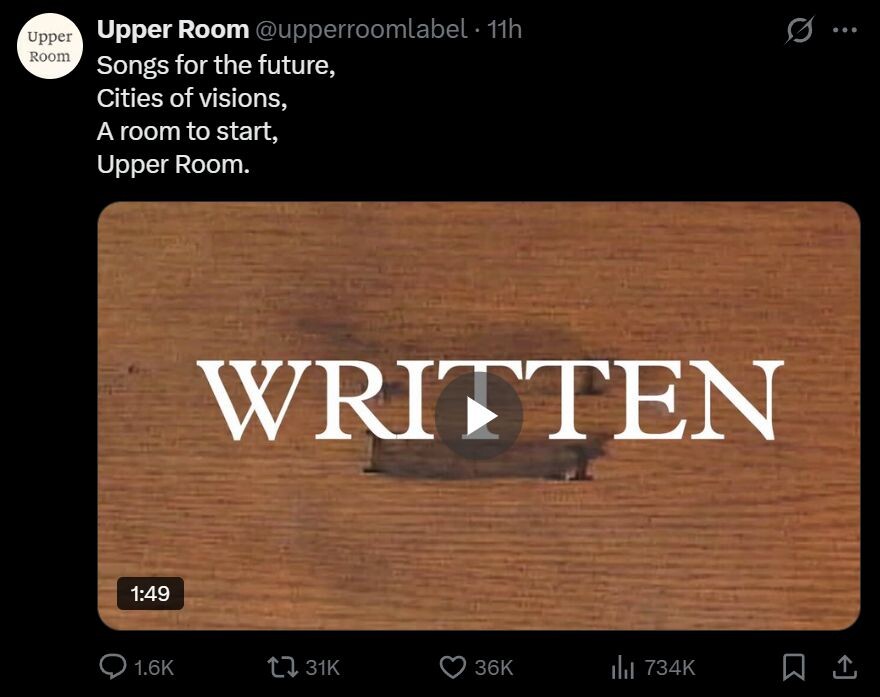 https://x.com/upperroomlabel/status/2062383845010547000/video/1  📷
