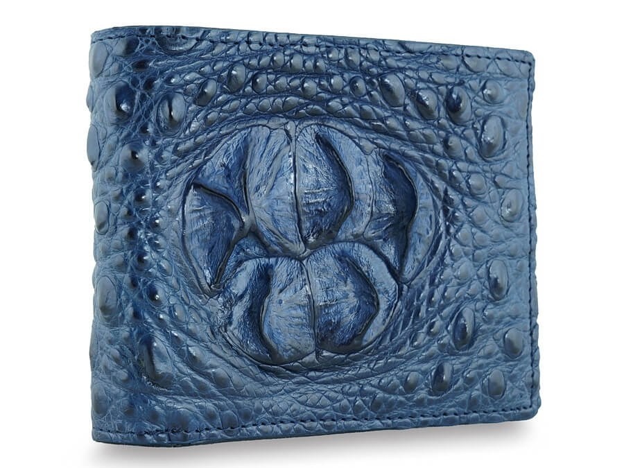 Мужской бумажник из крокодила Navy Blue