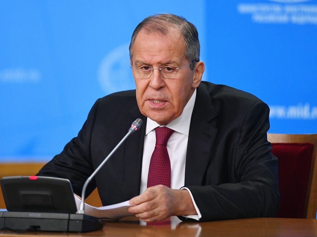    Министр иностранных дел РФ Сергей Лавров на пресс-конференции в Москве© РИА Новости . Владимир Астапкович