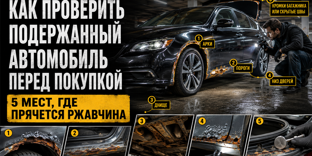 Как проверить подержанный автомобиль перед покупкой: 5 мест, где прячется ржавчина