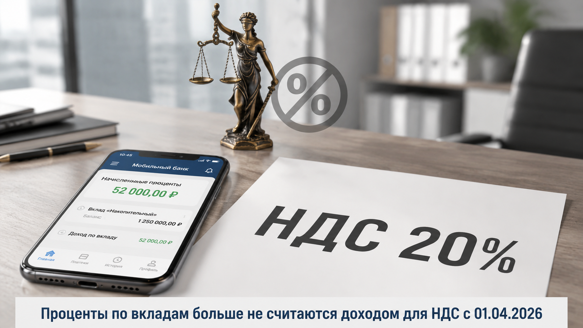 человек смотрит на проценты по банковскому вкладу на смартфоне и лист с надписью ндс 20 процентов перечеркнут