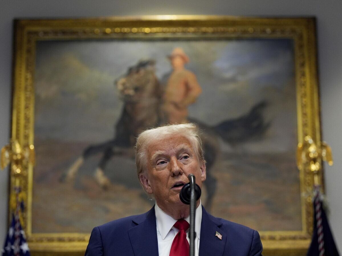    Президент США Дональд Трамп во время выступления в Белом доме | © AP Photo / Julia Demaree Nikhinson