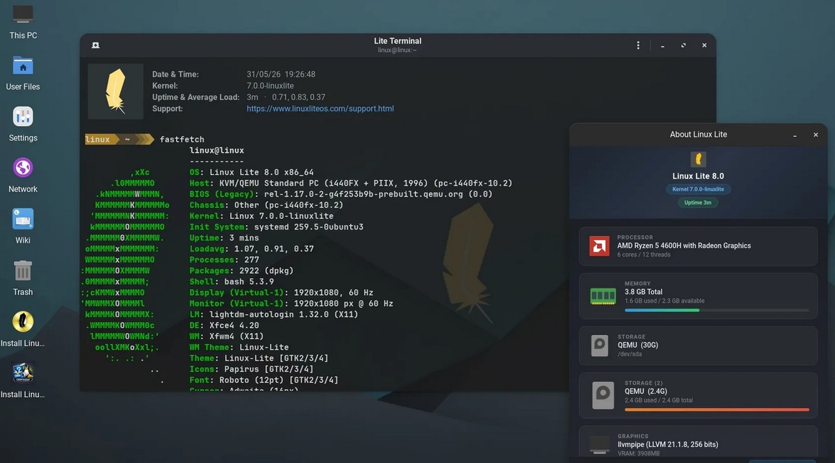 Linux Lite 8.0 «Hematite»: большой прыжок на базу Ubuntu 26.04 и GTK4