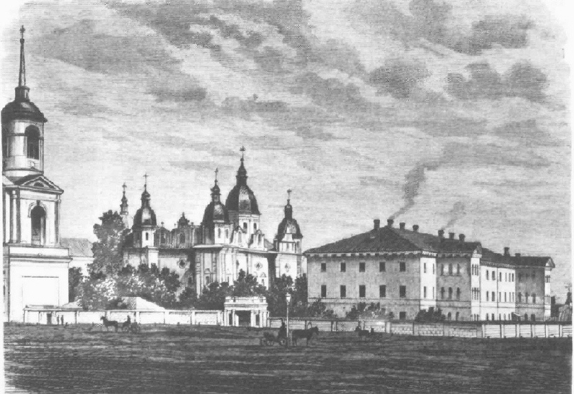 Киевская братская школа у стен киевского Братского монастыря.