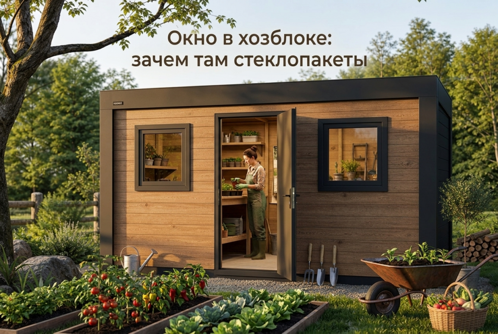    Преимущества установки качественного стеклопакета в хозяйственном блоке. hozblock