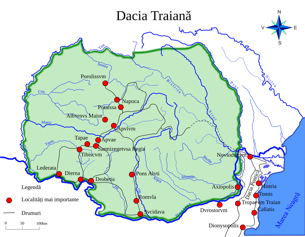 Римская Дакия при Траяне.