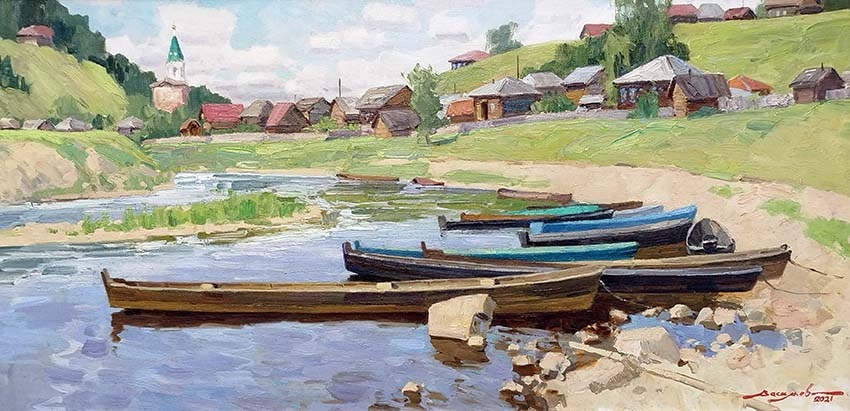 1 Васильев Дмитрий "Летний день на Чусовой" 
40х80 хм 2021 г
 