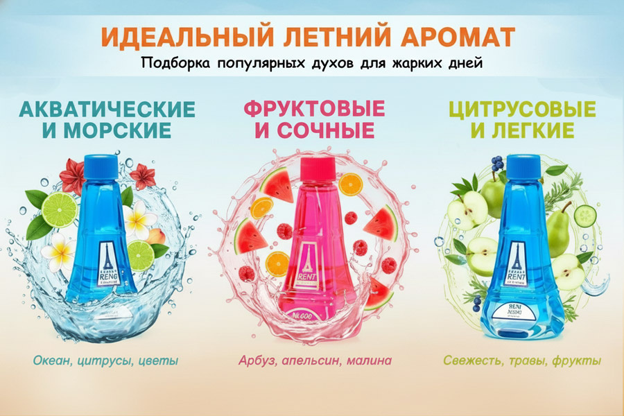 Подборка самых популярных летних ароматов RENI 2026