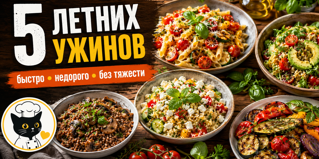 5 летних ужинов на неделю: быстро, недорого и без тяжести