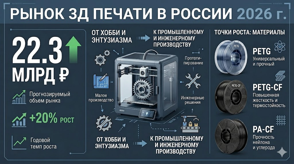 Рынок 3д печати. Club3d.club