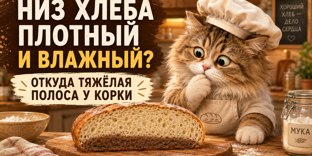 Низ хлеба плотный и влажный: откуда берётся тяжёлая полоса у корки