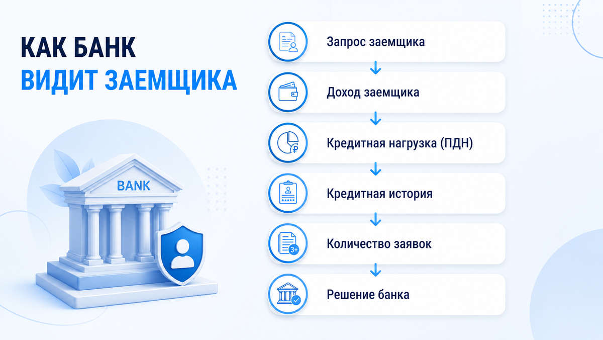 Для банка важна не зарплата сама по себе, а общий финансовый профиль заемщика.