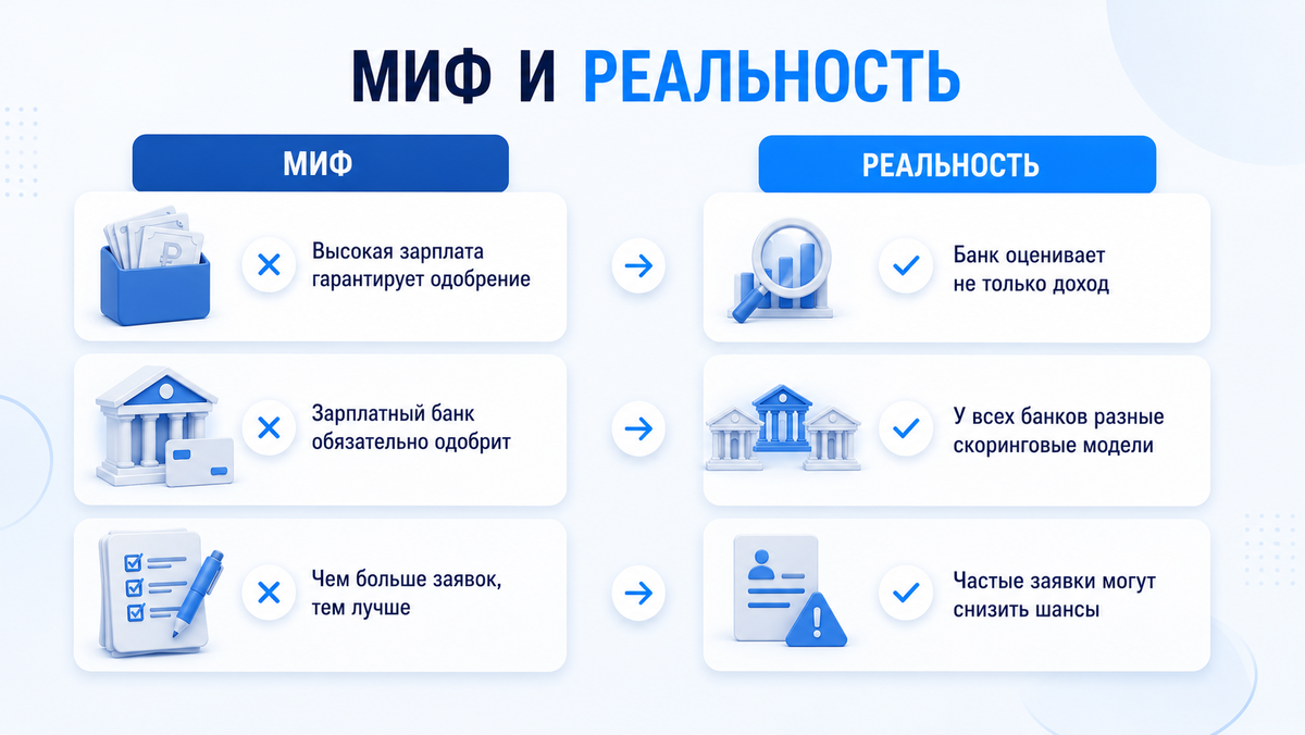 Некоторые убеждения об ипотеке настолько распространены, что именно они часто становятся причиной отказов.