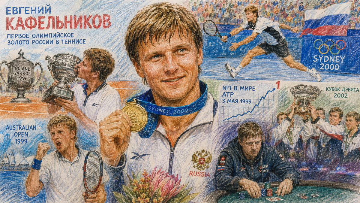 Иллюстрация. Евгений Кафельников — первый олимпийский чемпион России в теннисе, победитель двух турниров Большого шлема и бывшая первая ракетка мира.