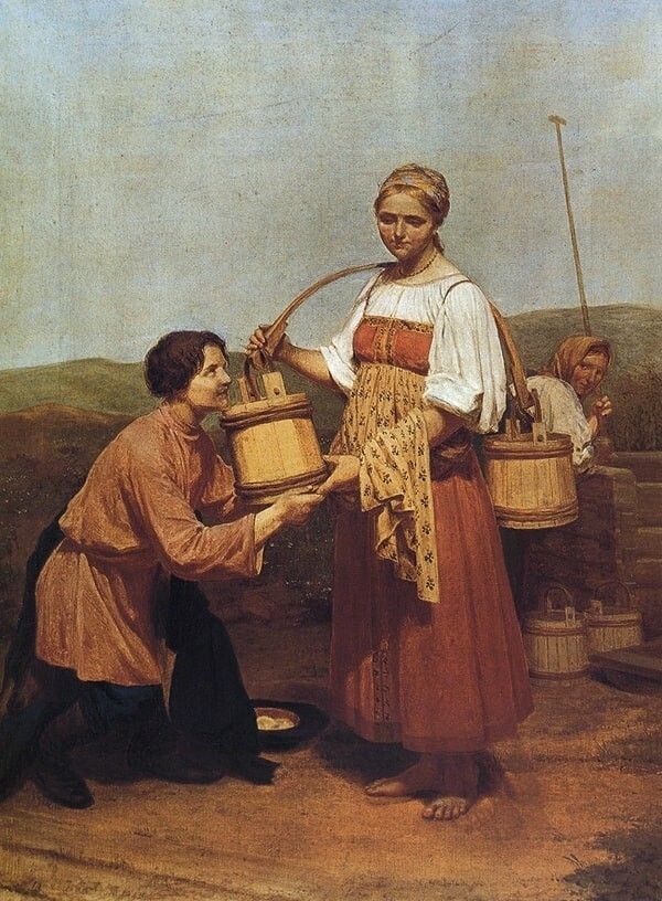 «Встреча у колодца», худ. Алексей Гаврилович Венецианов,  1843 г. 