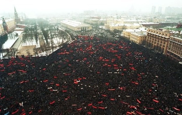 Митинг в защиту СССР 23 февраля 1991 года Фото из открытого доступа