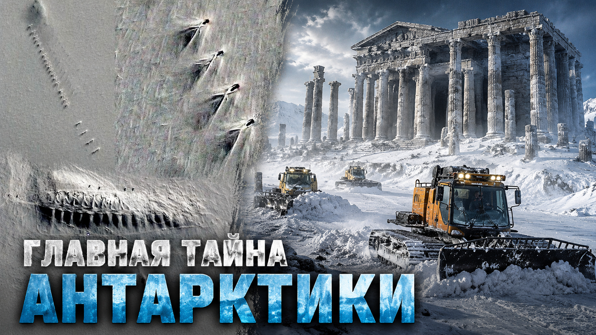 Тайны Антарктиды. Два километра параллельных конструкций, которые «вылезли» из-подо льда после 2013 года