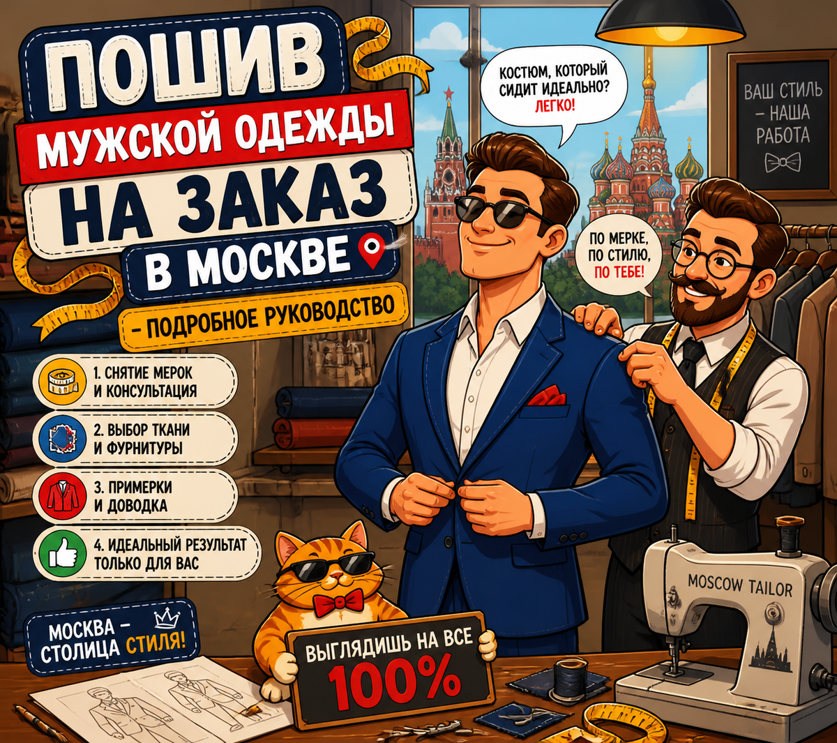 Пошив мужской одежды на заказ в Москве – подробное руководство